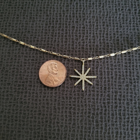 Gold💛 Filled Link Bar Chain⛓️ with Star⭐ Pendant - Picture 6 of 15